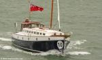 ID 14549 NGAIO - designed by Arch Logan and built in 1921, the 11m NGAIO heads comes alongside the steam tug WILLIAM C. DALDY just after to the 2026 Auckland Anniversary Day Regatta tug race.